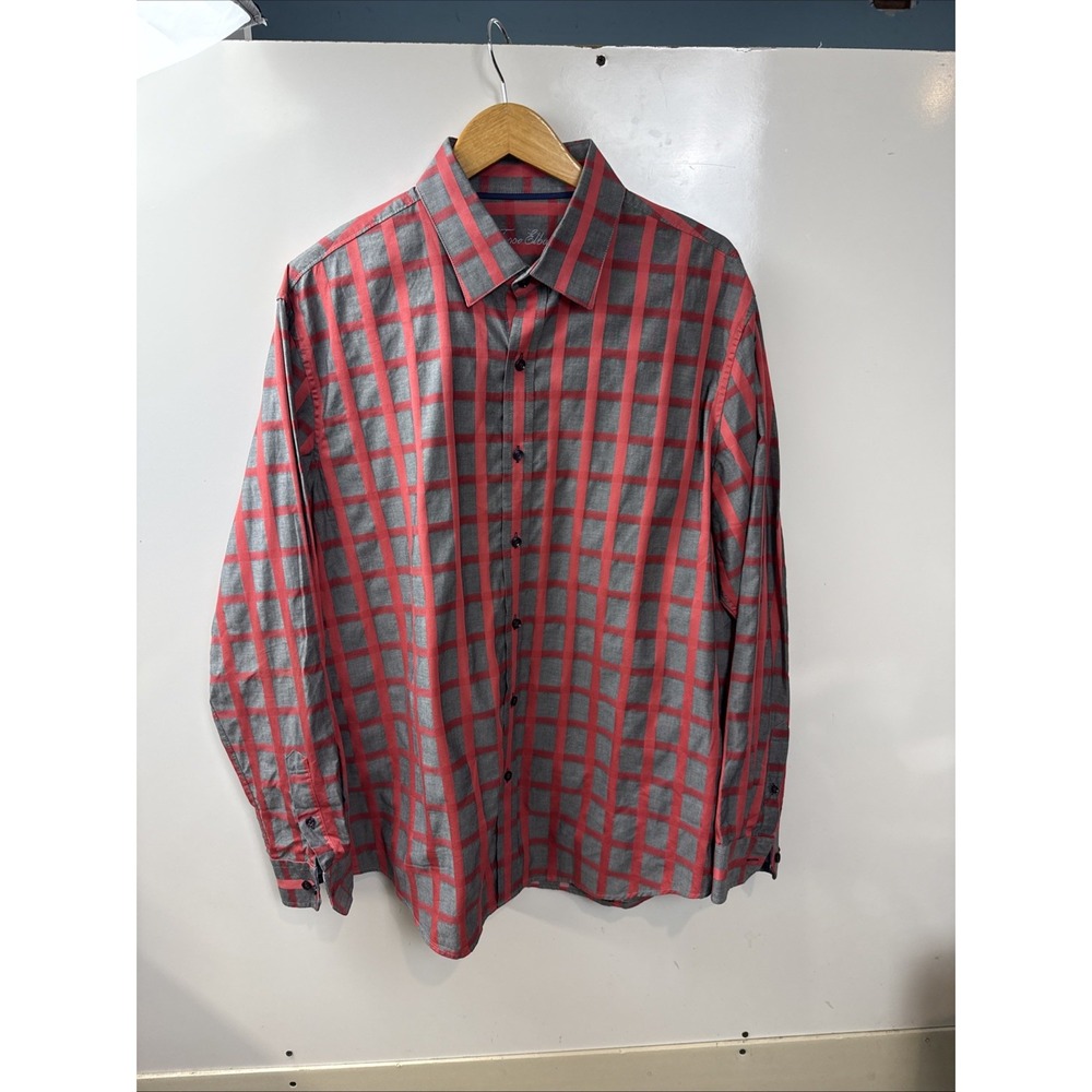 Tasso Elba Men's Grey And Red Shirt XL 17-17.5